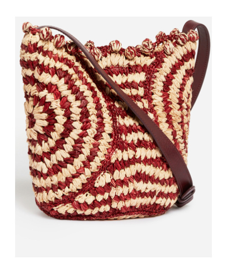 Vanessa Bruno Woven Shoulder Bag In Wine Red