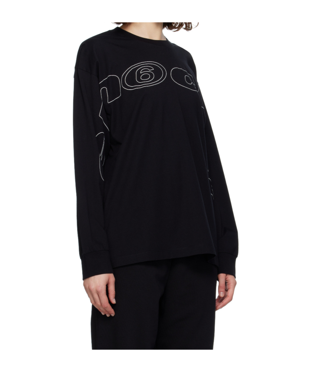 Mm6 Maison Margiela Long Sleeve T-shirt In Black