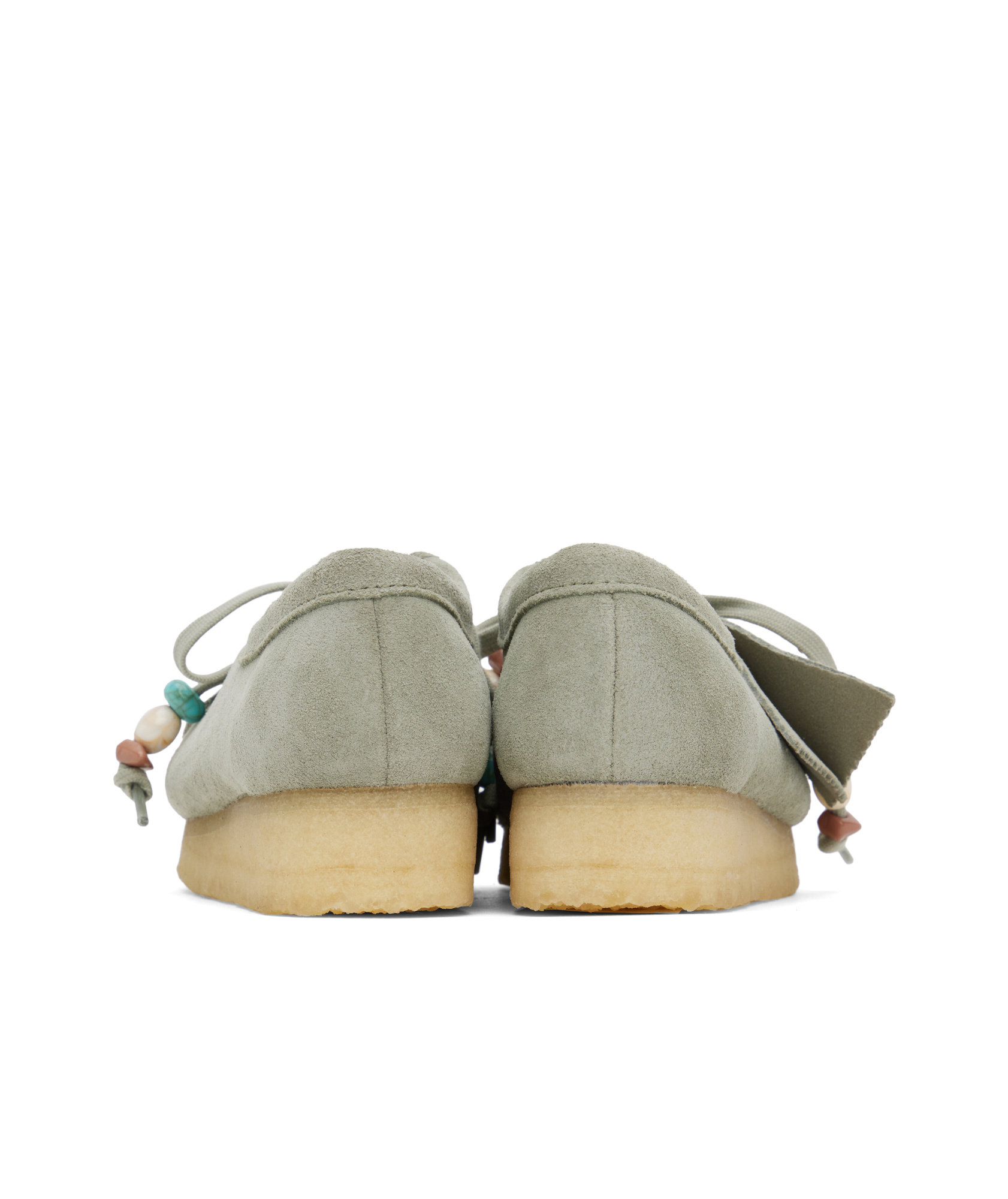 Clarks Gray Wallabee Derbys In Nude