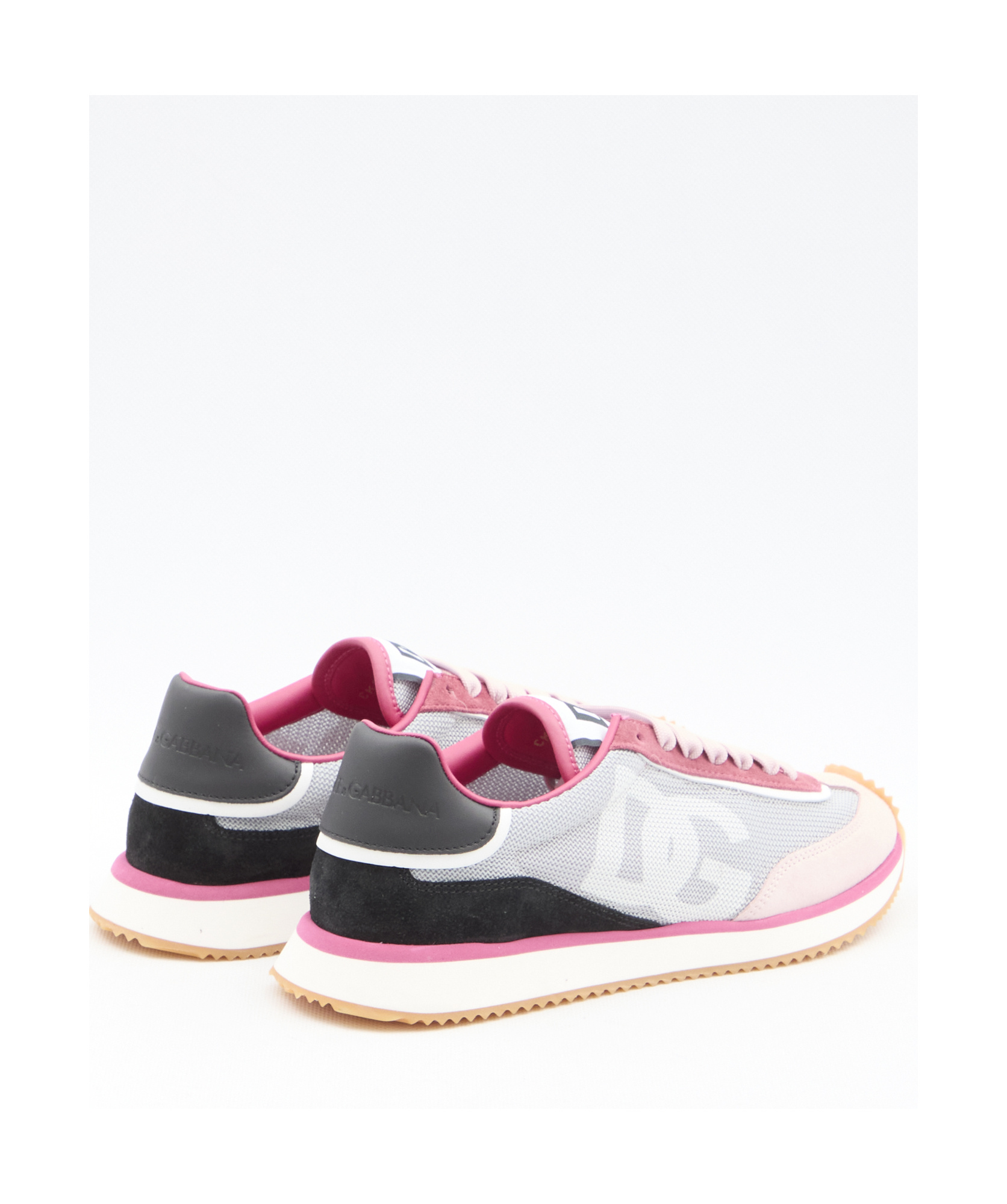 Dolce & Gabbana Cushion Sneakers With Rubber Sole And Leather Trim In White