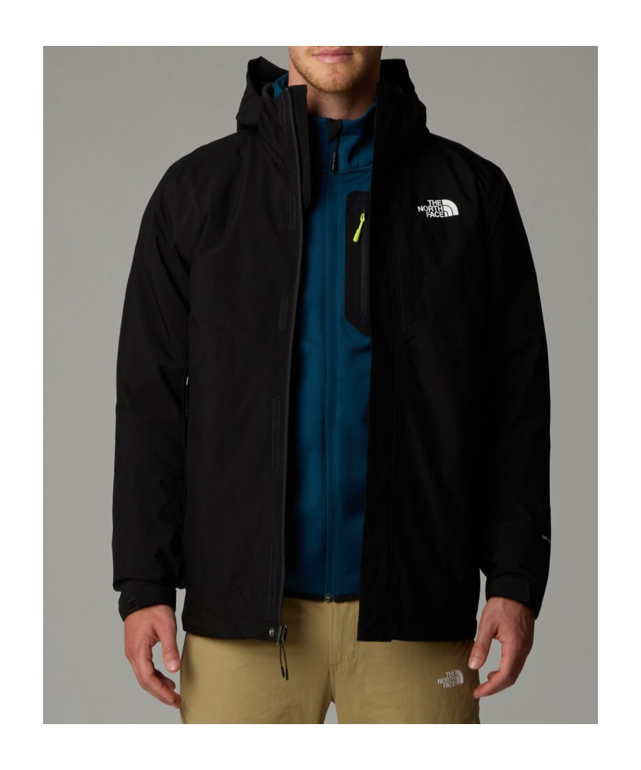 The North Face Dryvent Mono Black Jacket With Logo Printed On The Front In Tech Fabric Man In Black