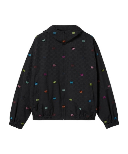 Gucci Gg Cotton Ripstop Zip Jacket In Black