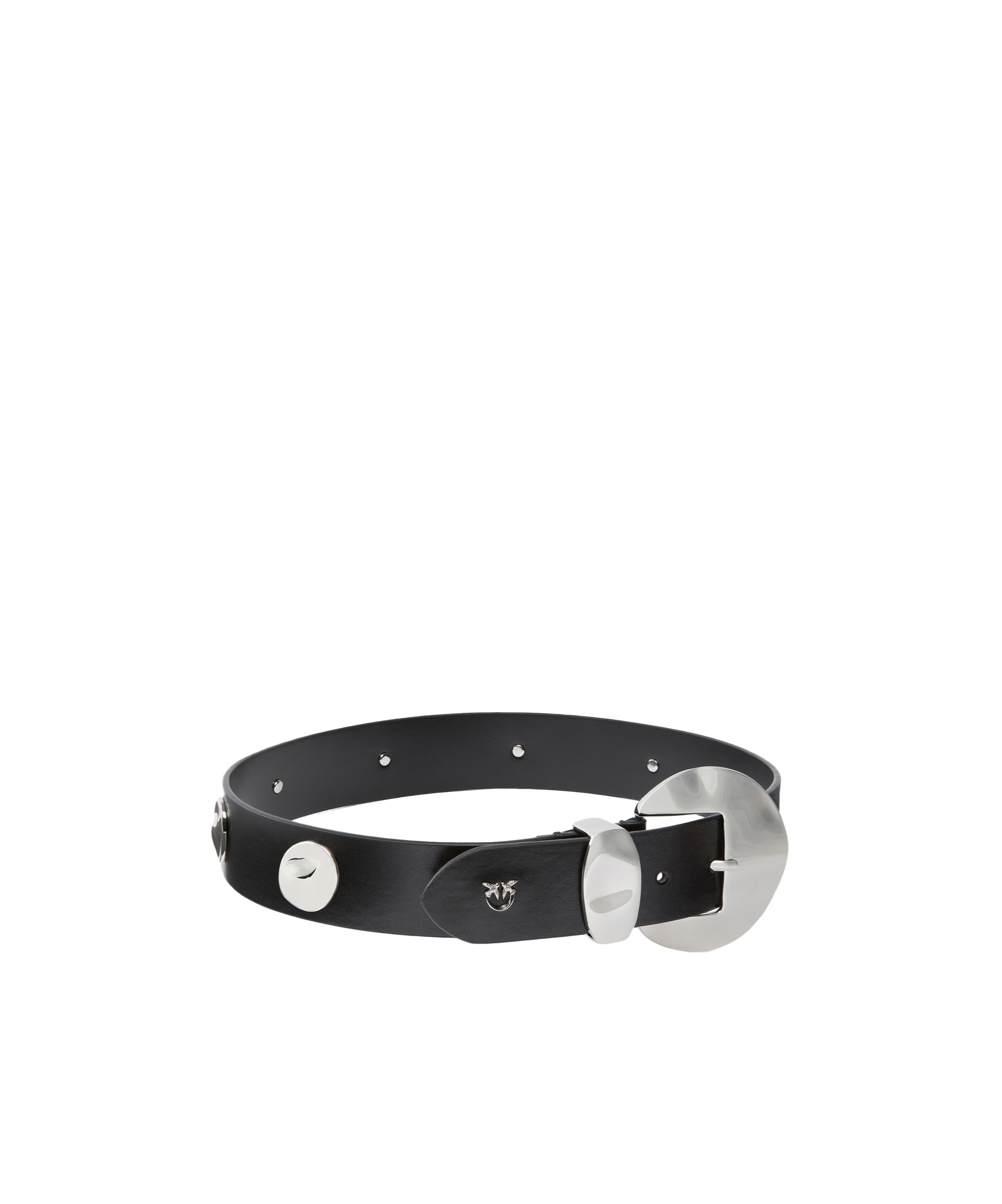 Pinko 4-cm Belt With Studs And Love Birds Logo In Black
