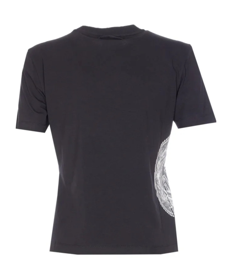 Jean Paul Gaultier Graphic Print Crew Neck Short Sleeve Top In Black