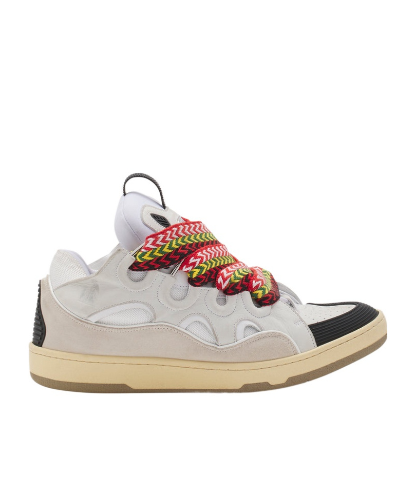 Lanvin Exaggerated Silhouette Leather And Rubber Sneakers In Nude