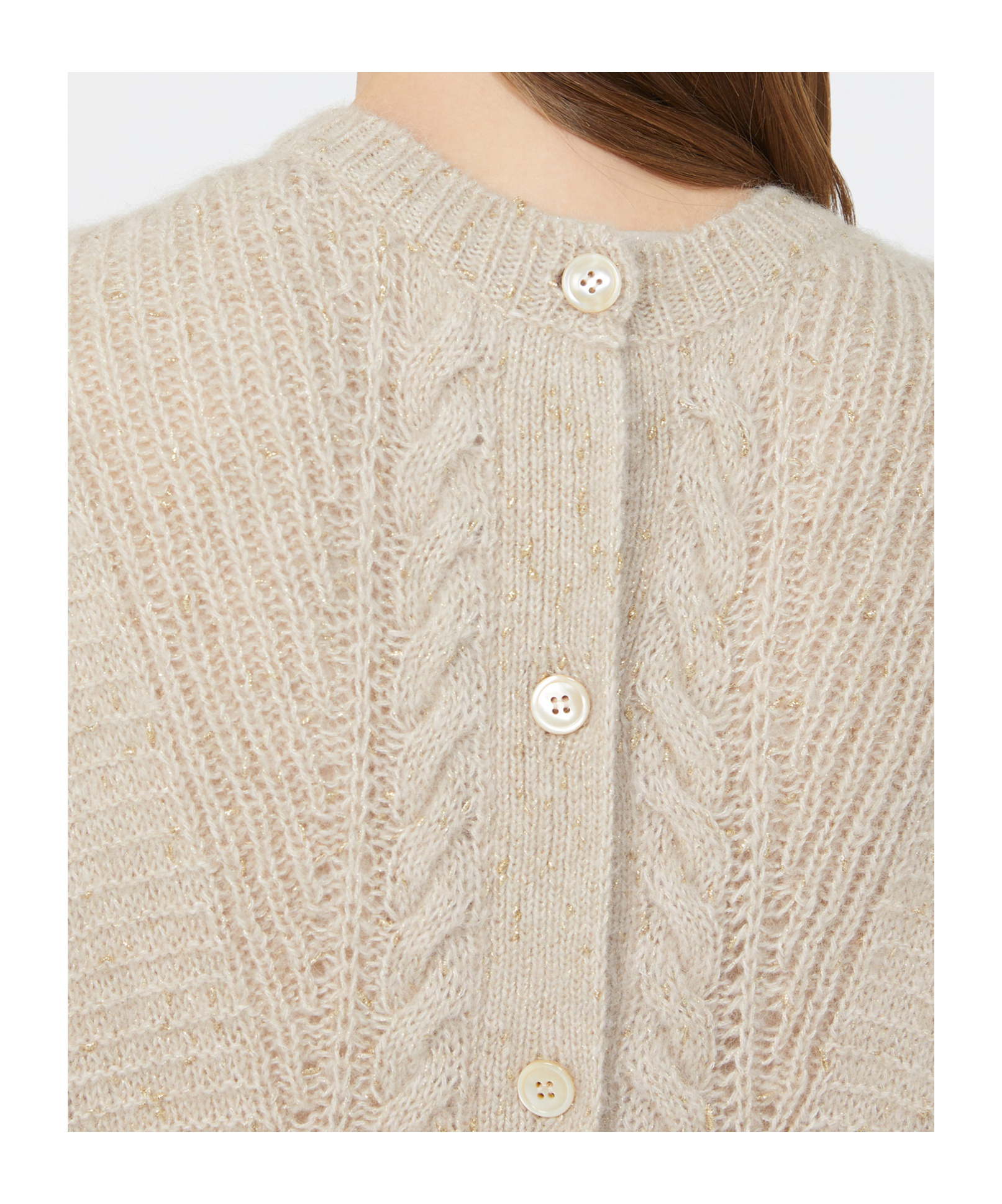 Max Mara Alpaca And Lurex Gilet In Neutral