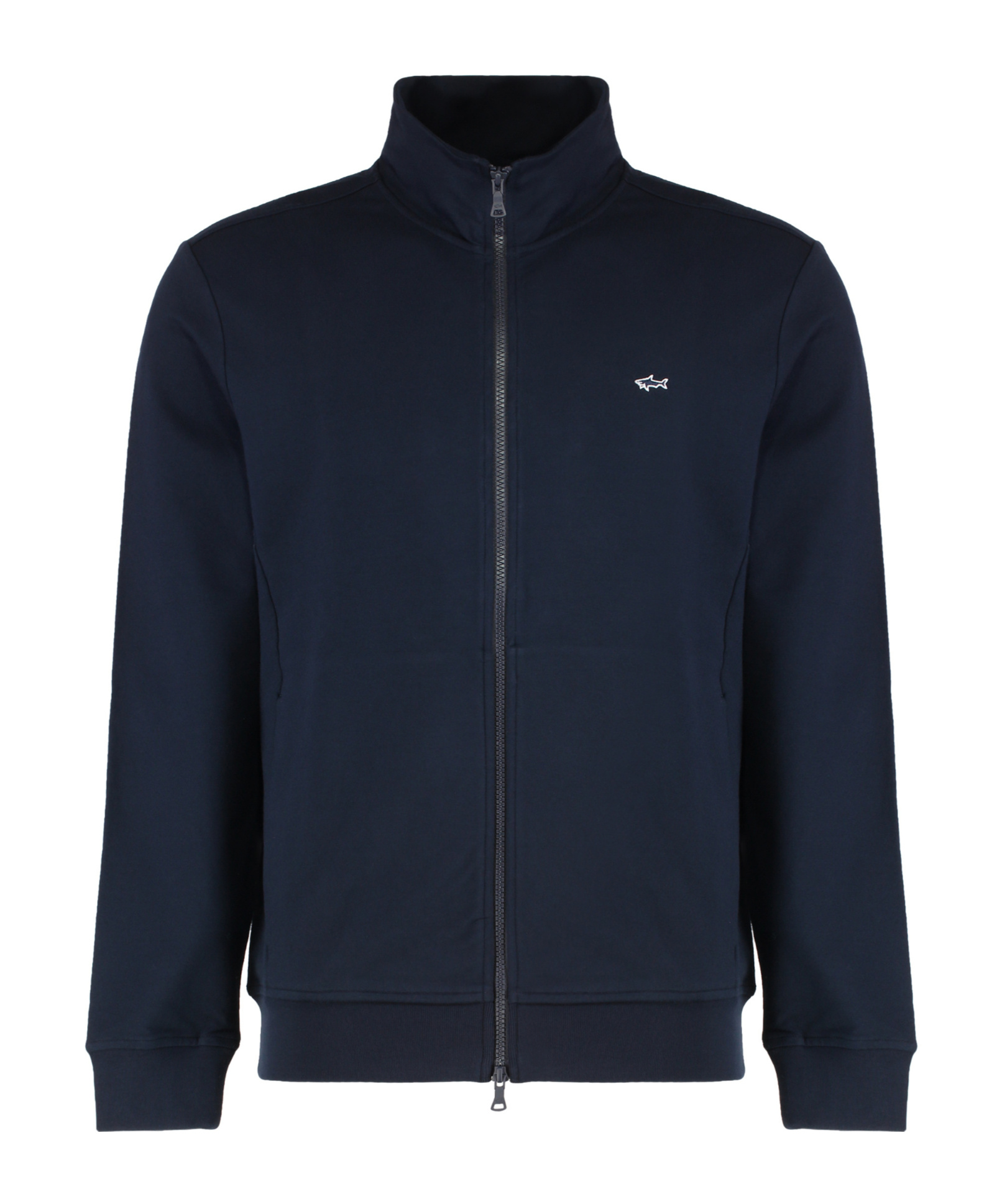 Paul & Shark Zip-up Embroidered Cotton-blend Jacket In Blue
