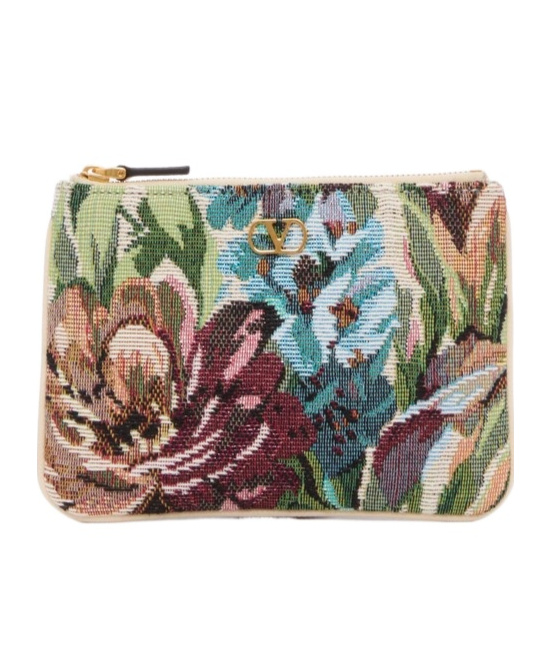 Valentino Zippered Clutch In Multicolor