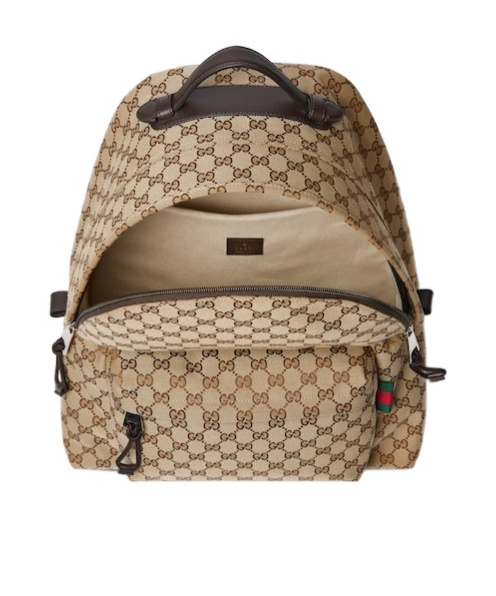 Gucci Medium Gg Backpack With Web In Pattern