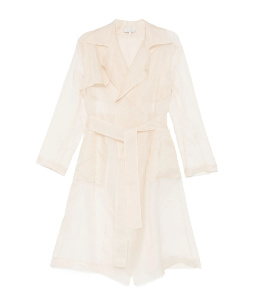 Antonelli Collar-buttoned Belted Trench Coat In Neutral