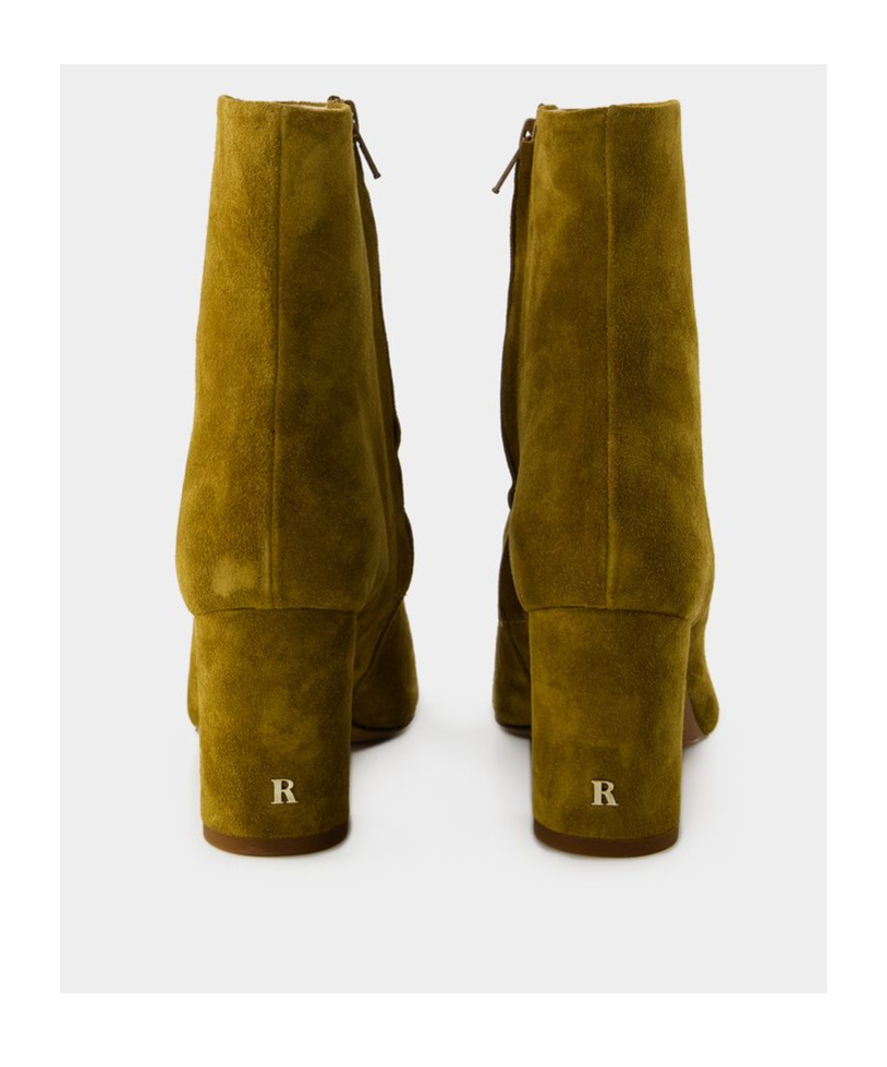 Rouje Celeste Ankle Boots - Leather - Khaki In Brown