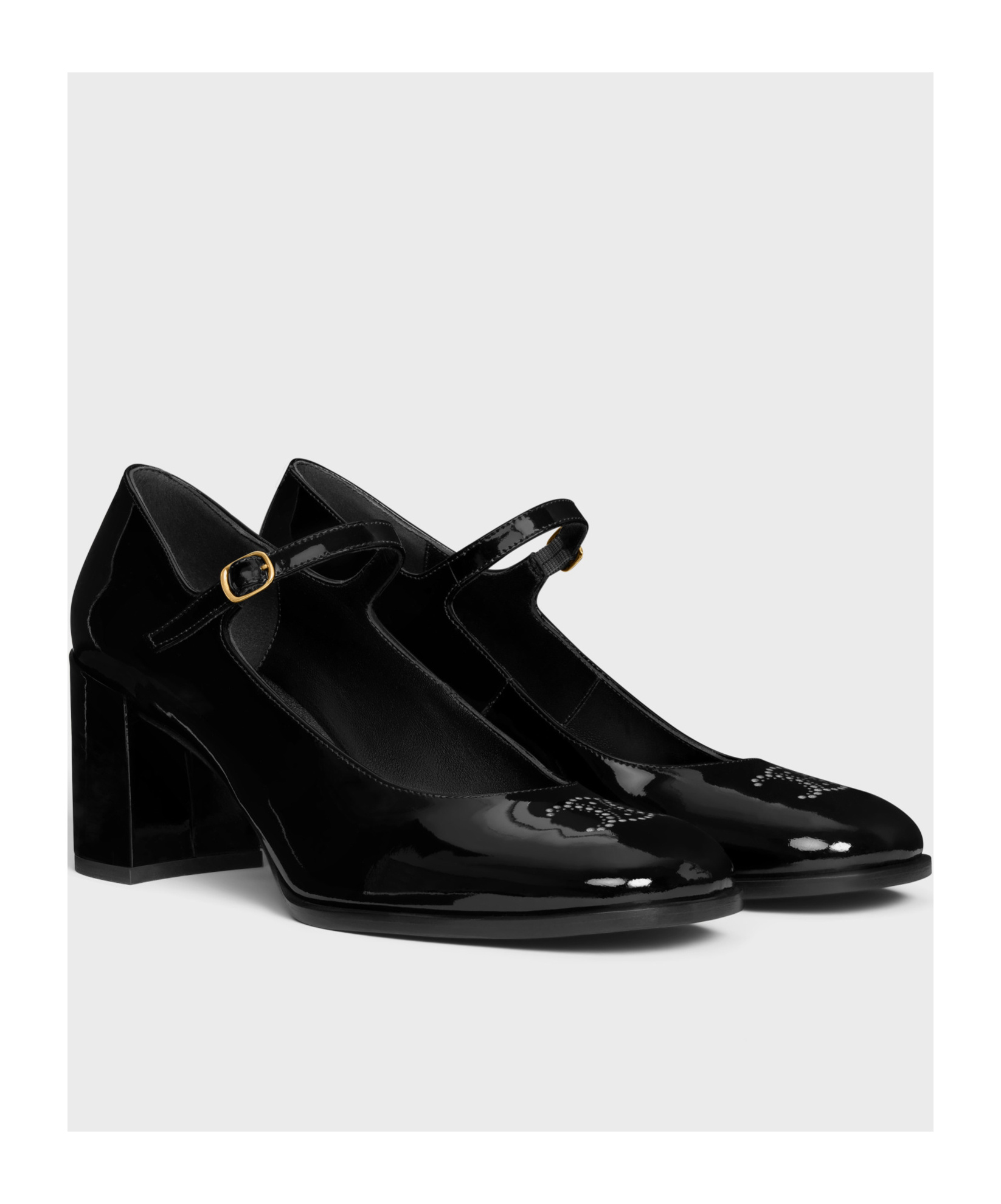CELINE CELINE LILY PERFORATED TRIOMPHE BABIES IN PATENT CALFSKIN