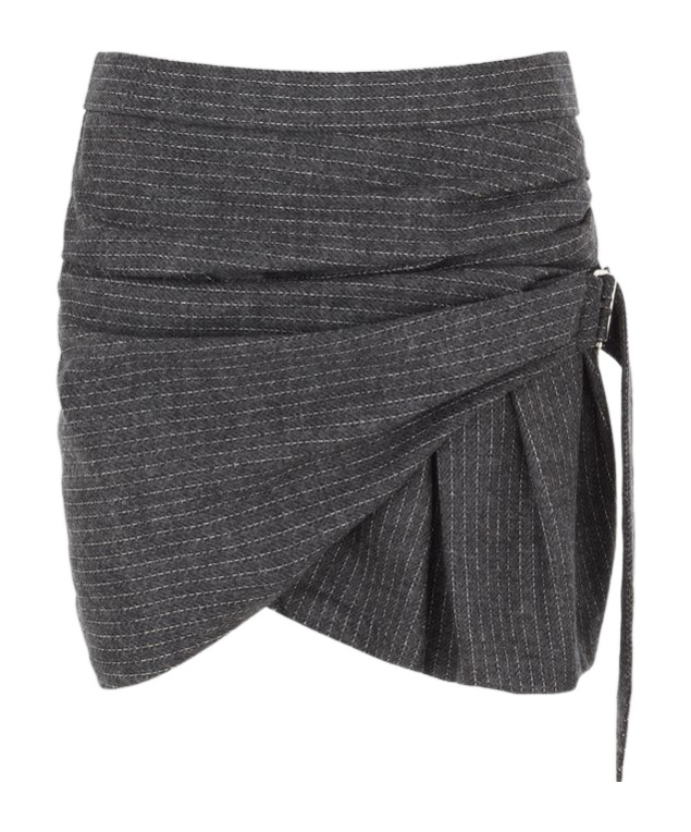 Isabel Marant Skirt With Metal Rings In Gray