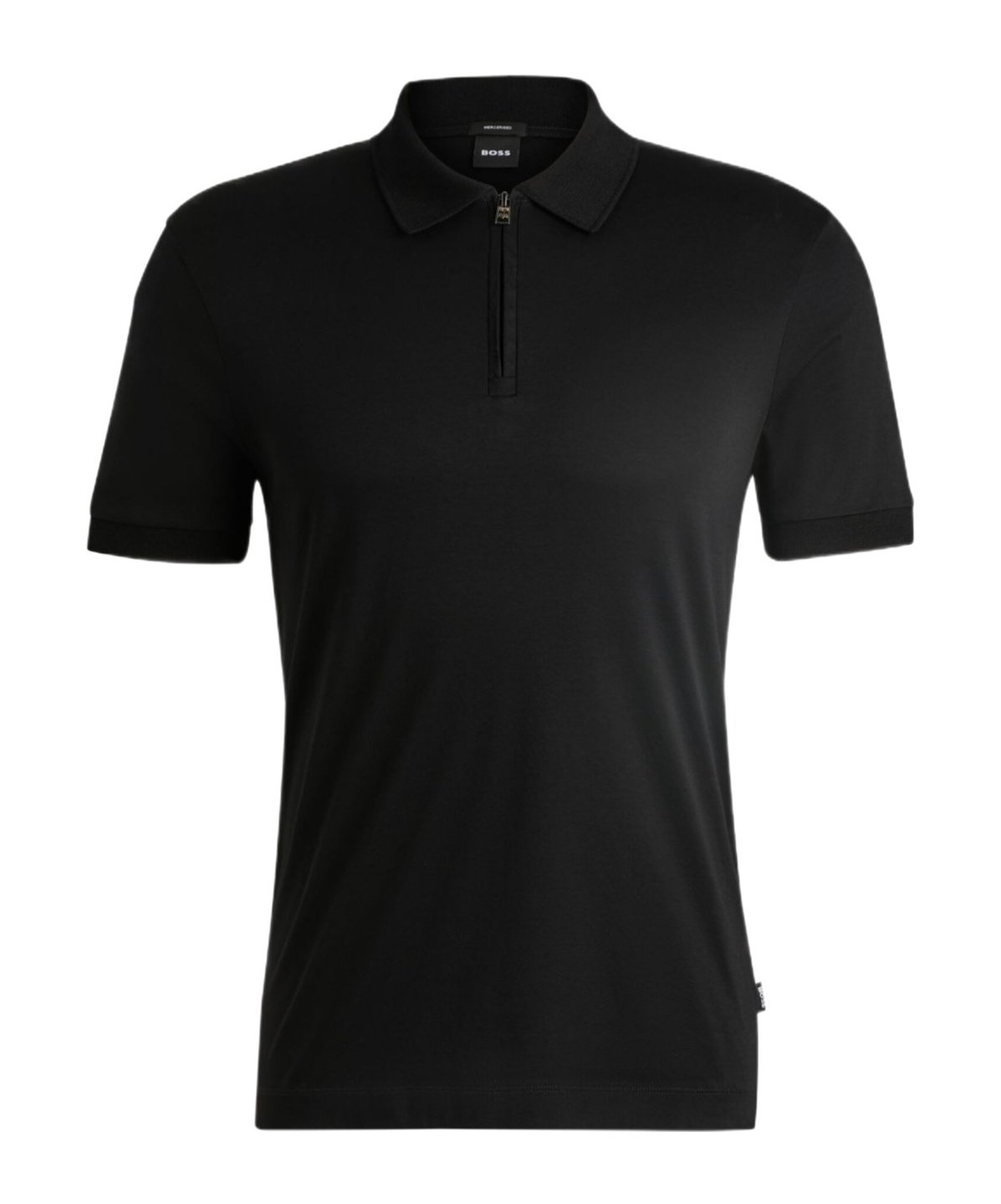 Hugo Boss Regular-fit Polo Shirt In Mercerized Italian Cotton In Black