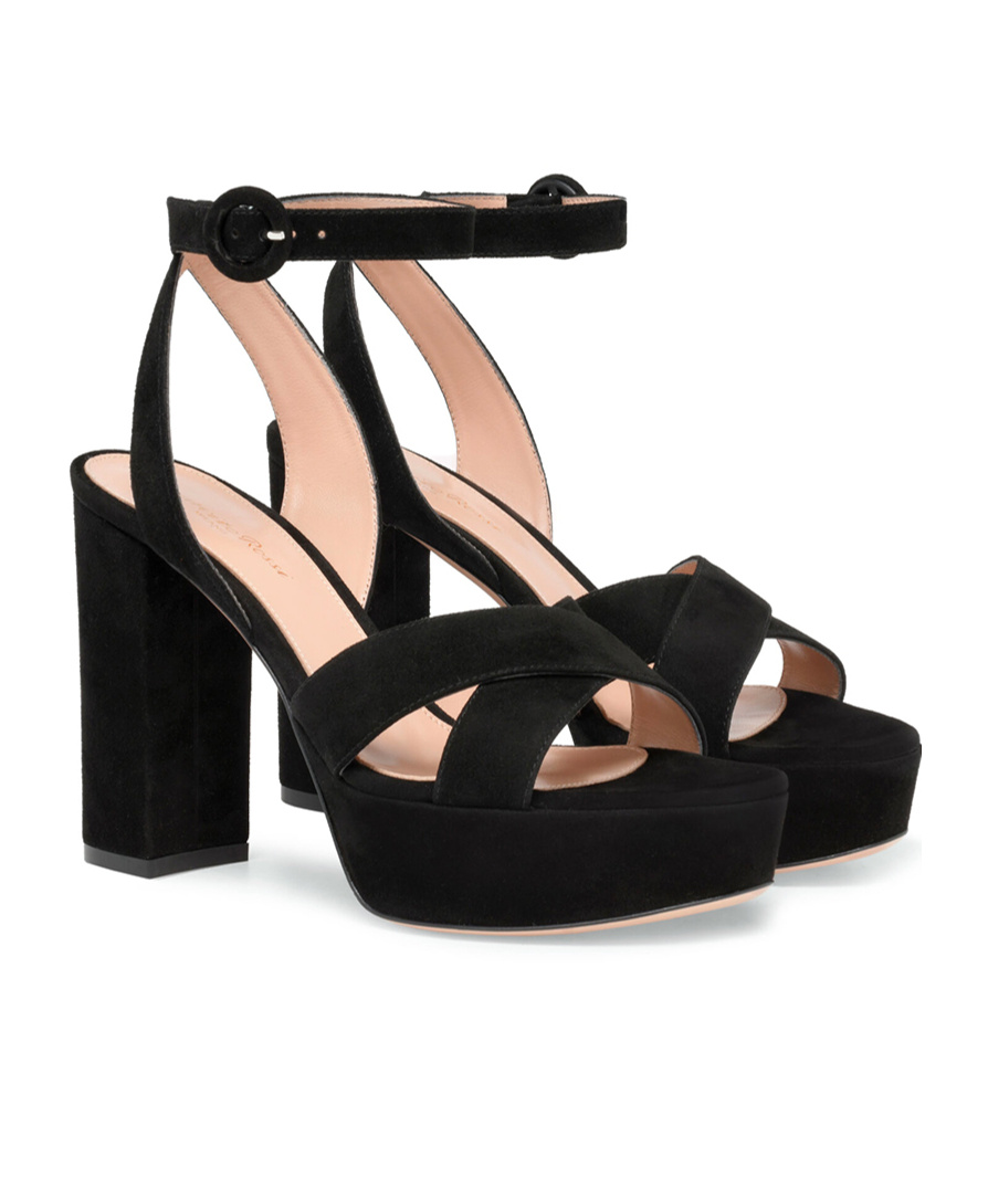 Gianvito Rossi 105mm Sabrina Crossover Platform Sandals In Black