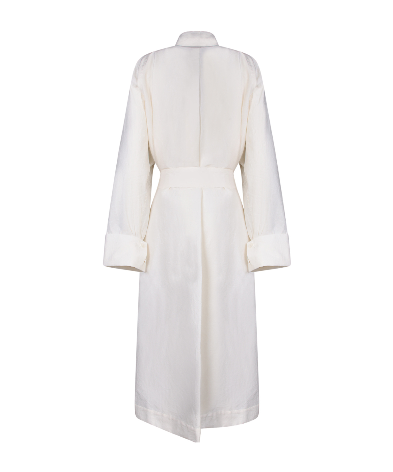 Shop Issey Miyake Shaped Membrane Linen Trenh Coat In White