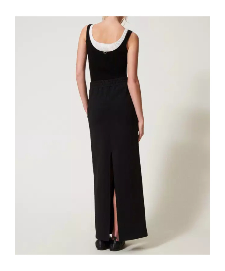Twinset Cotton Maxi Skirt In Black