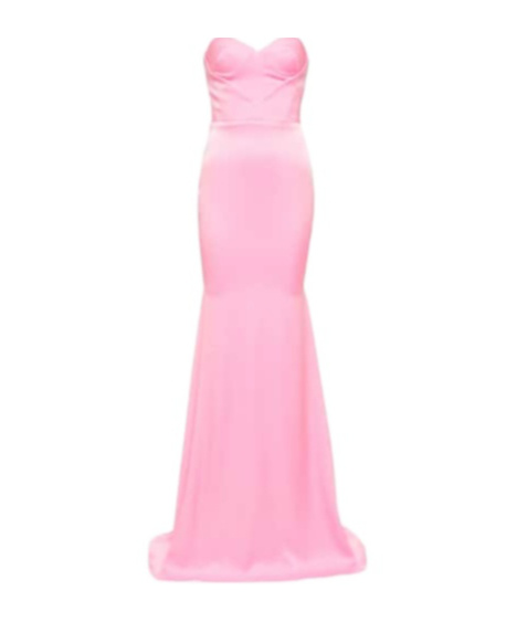 Alex Perry Barkley Strapless Satin Crêpe Gown In Pink