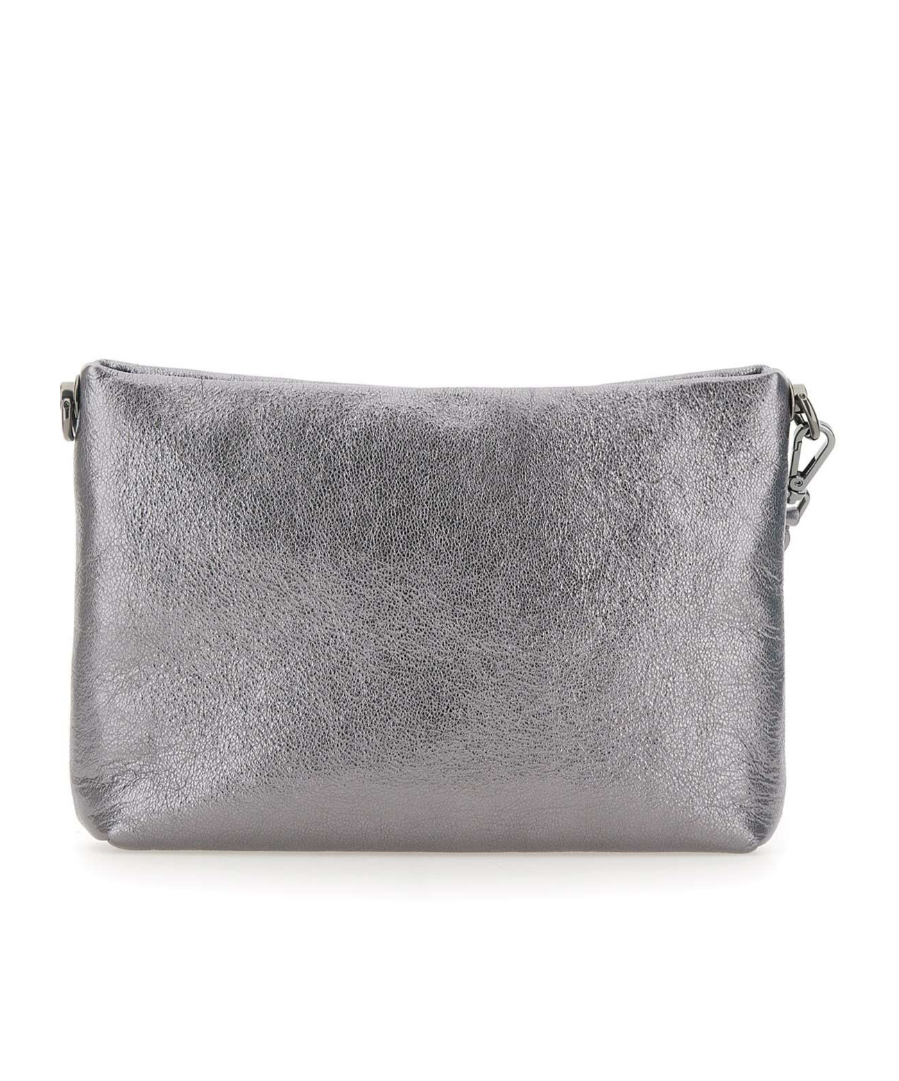 Gianni Chiarini Logo Embossed Zipped Clutch Bag In Gray