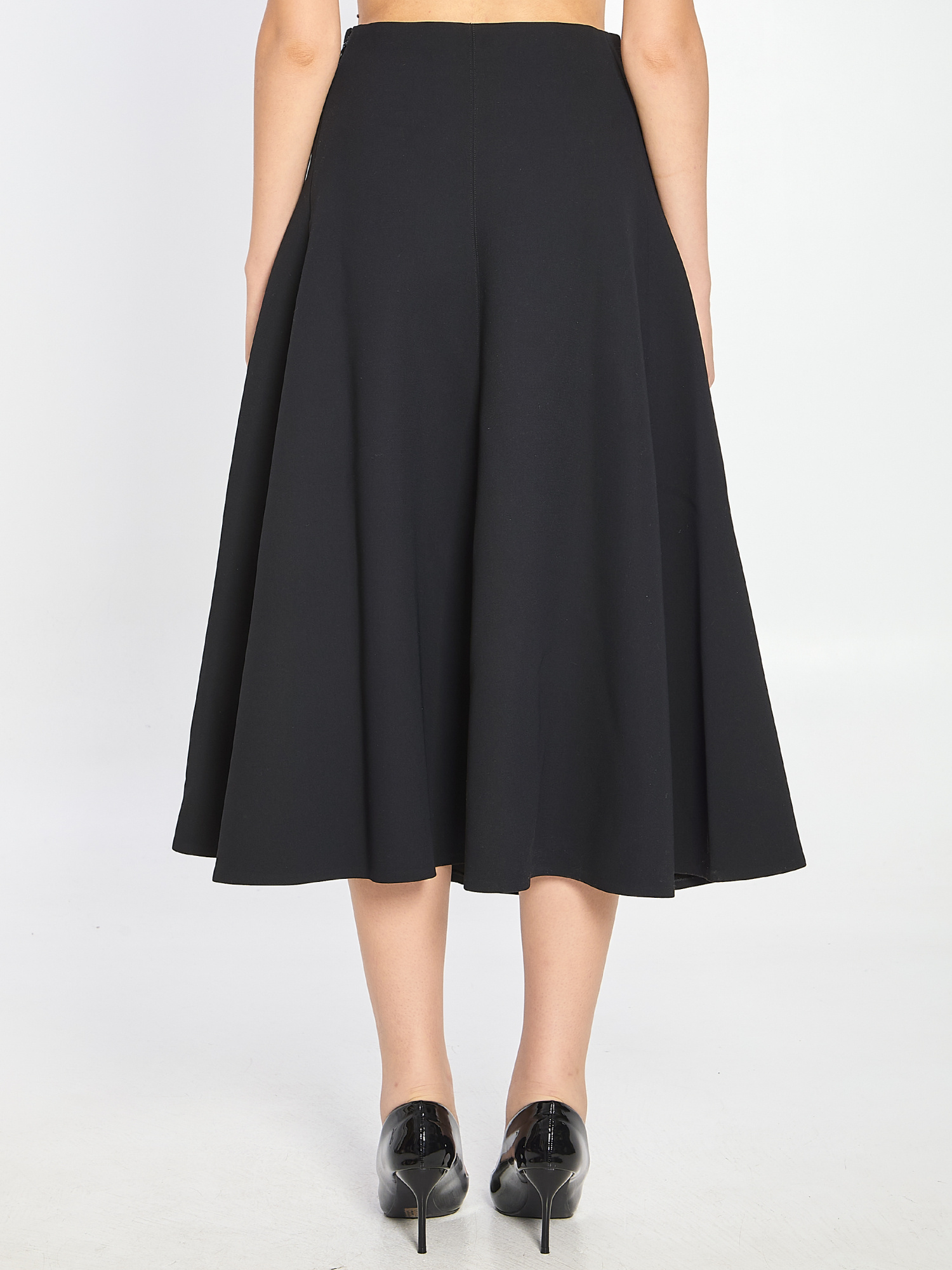 Jacquemus High Waist Embroidered Maxi Skirt In Black