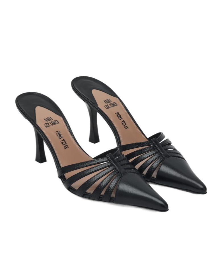 Shop Paris Texas Pointed High-heeled Sandals In Black