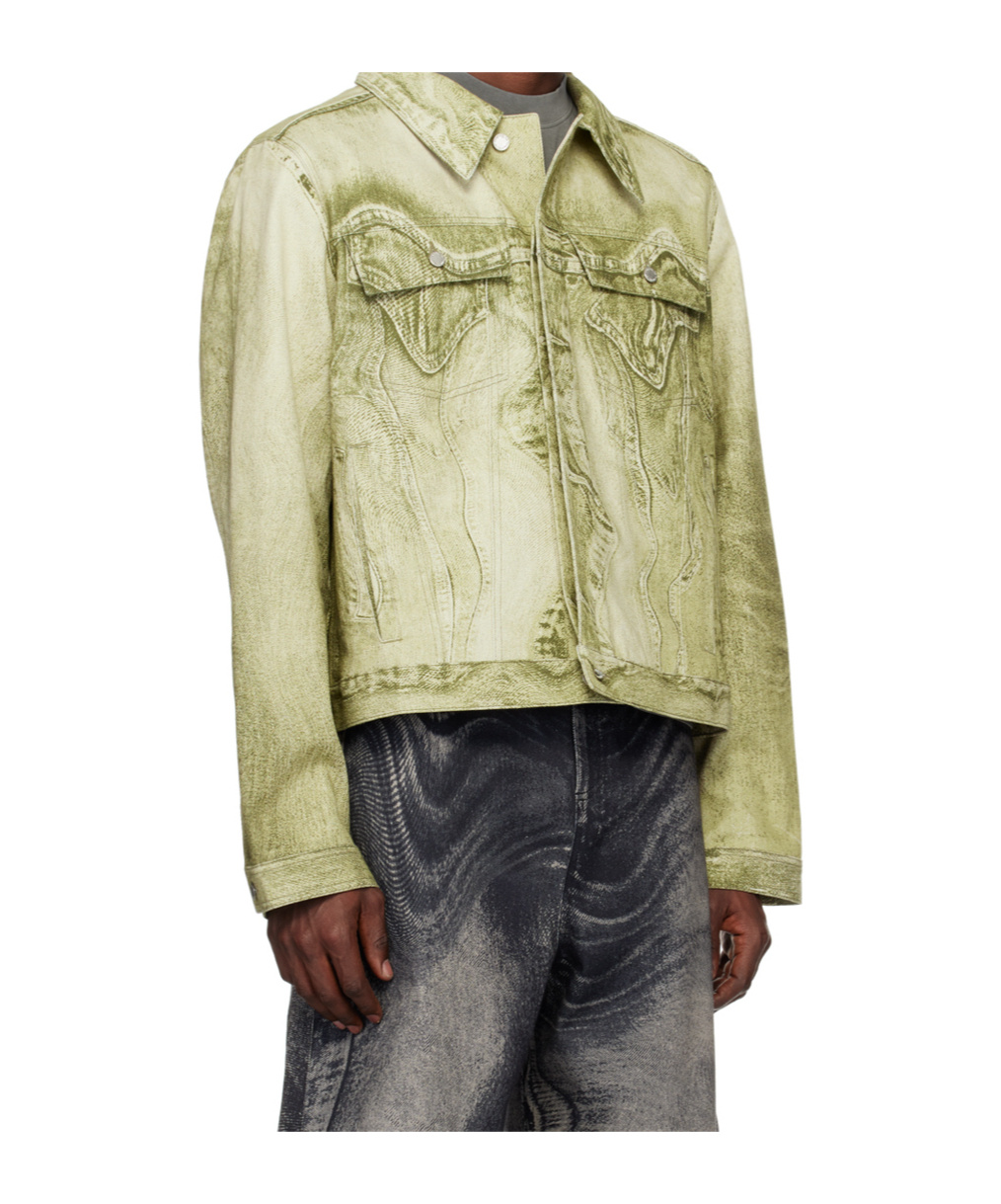 Shop Camperlab Long-sleeved Denim Coat In Nude