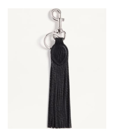 Valentino Garavani Garavani Vlogo Signature Key Ring In Grainy Calfskin And Metal In Black