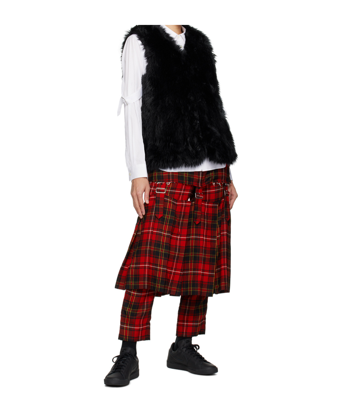 Comme Des Garçons V-neck Faux-fur Gilet