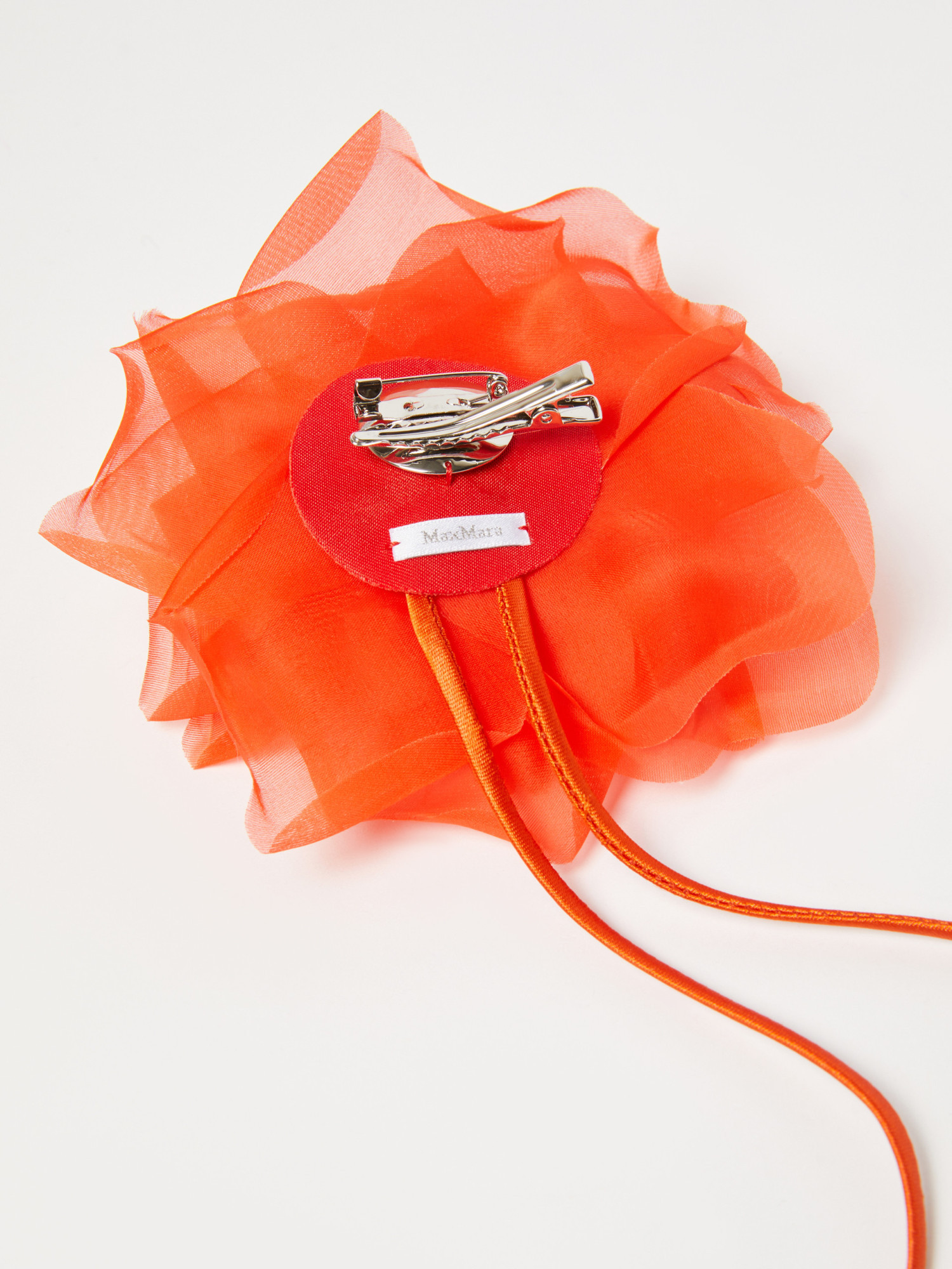 Max Mara Silk Flower Brooch In Red
