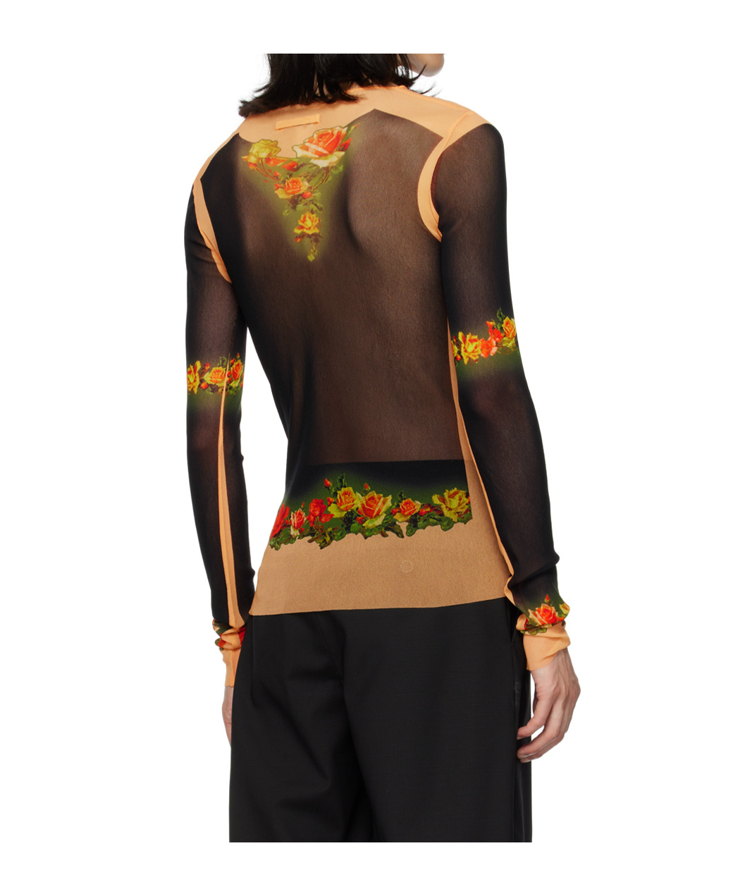 Jean Paul Gaultier Rose-print Long-sleeve Top