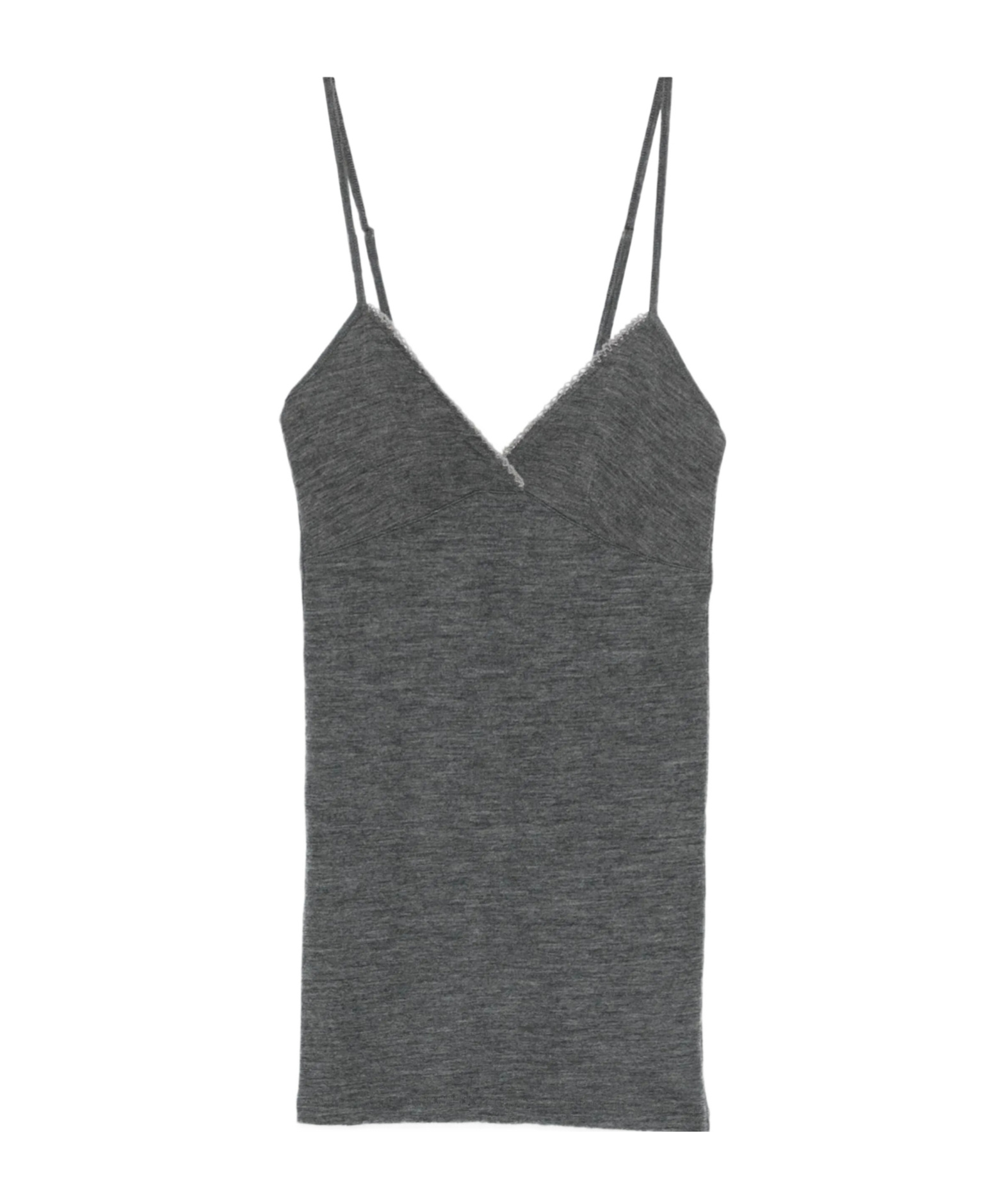 Forte Forte Embroidered Wool Ribbed Jersey Tank Top In Gray