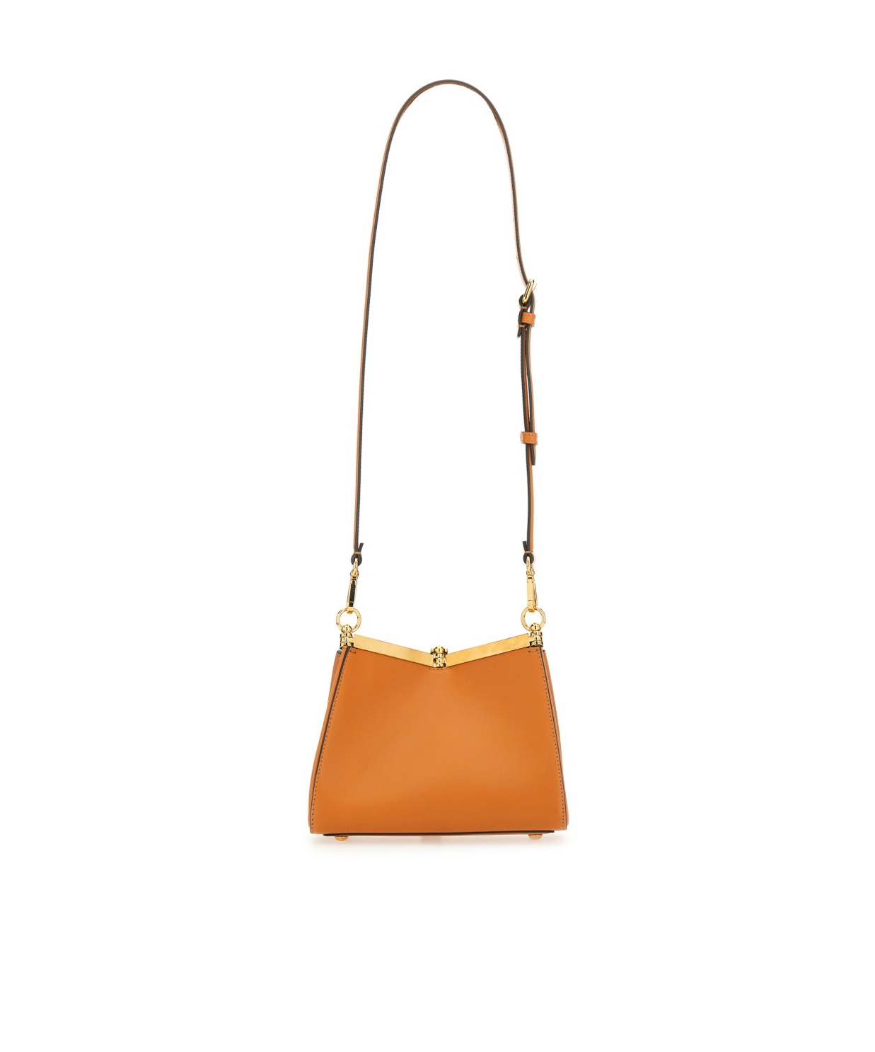 Etro Small Vela Leather Shoulder Bag In Orange