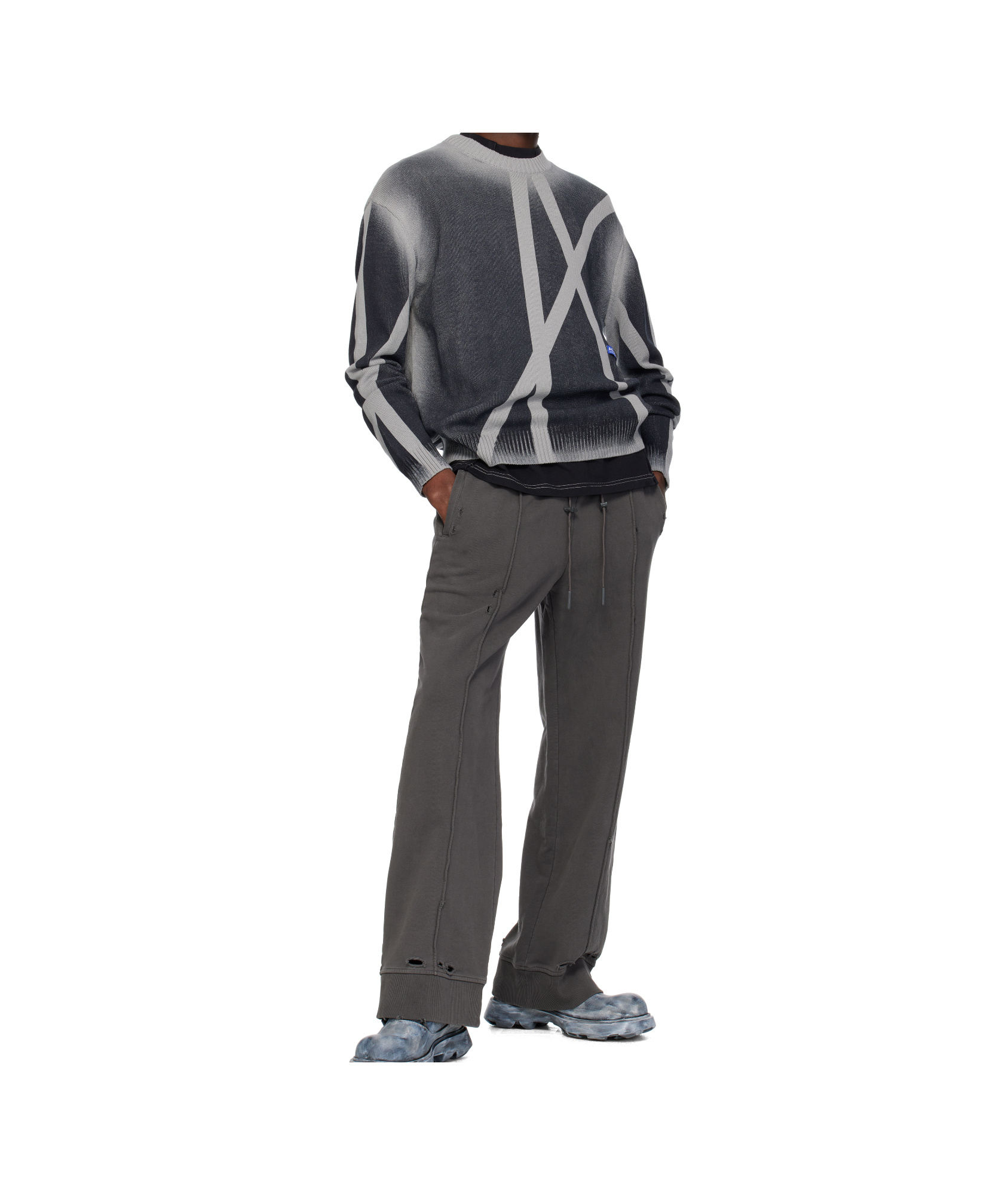 A-cold-wall* Gray Antenne Knit Sweater In Black