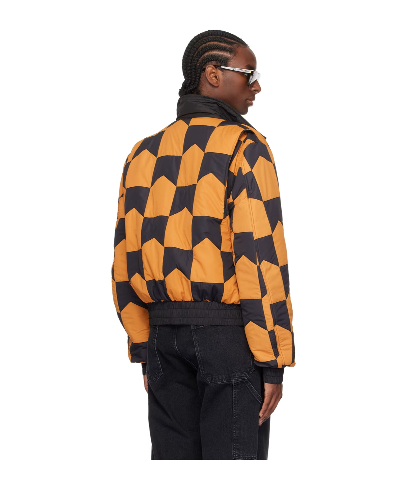 Rhude Chevron-print Quilted Shell Jacket In Black