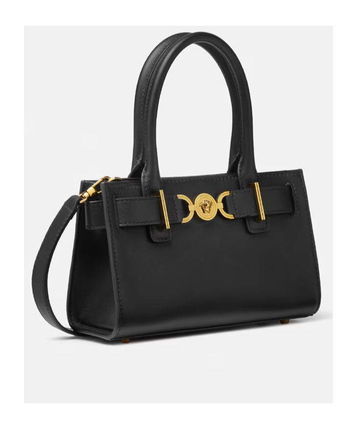 Versace Medusa 95 Large Leather Tote Bag In Black