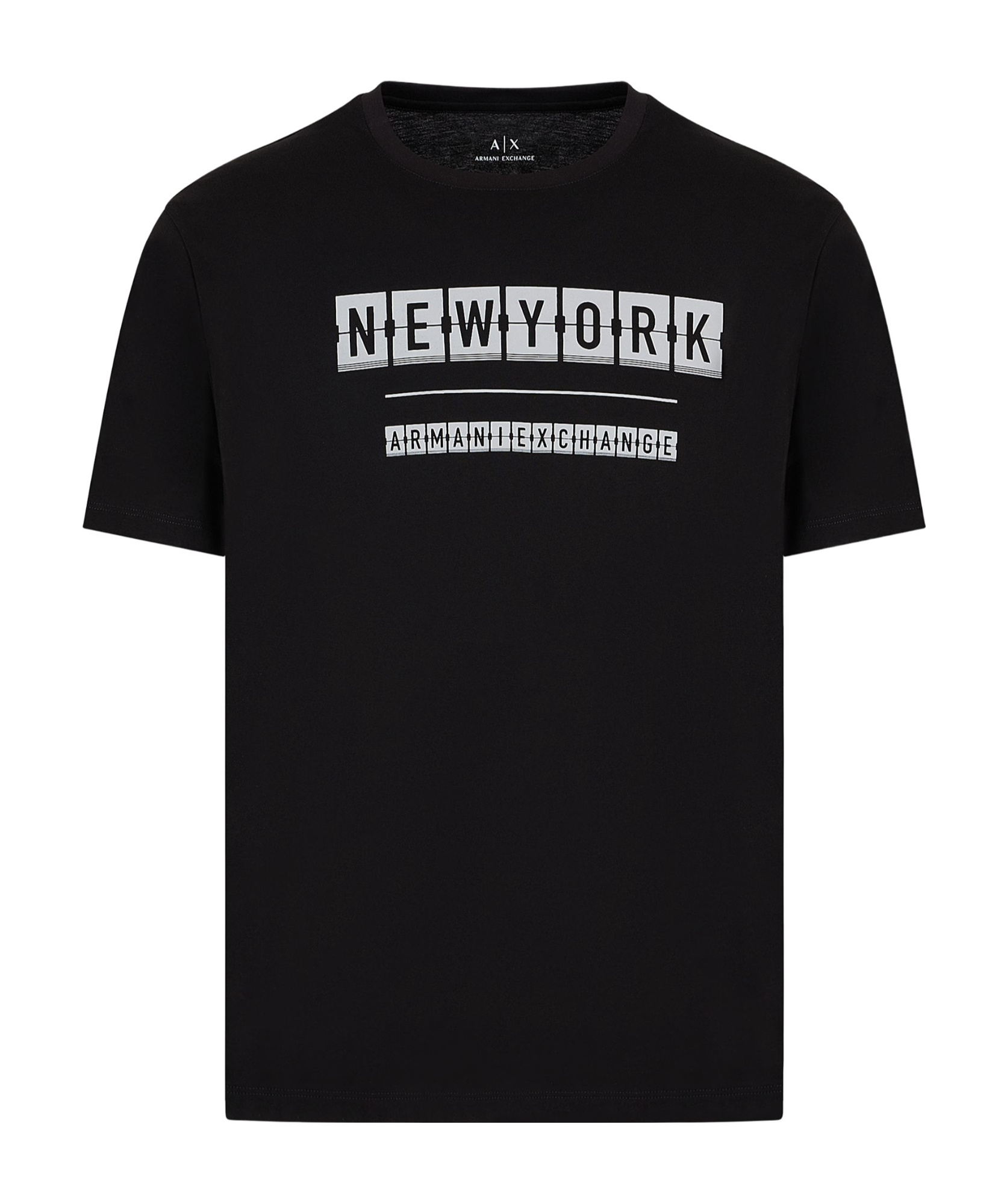 Armani Exchange T-shirt With Round Neck And Short Sleeves In Black