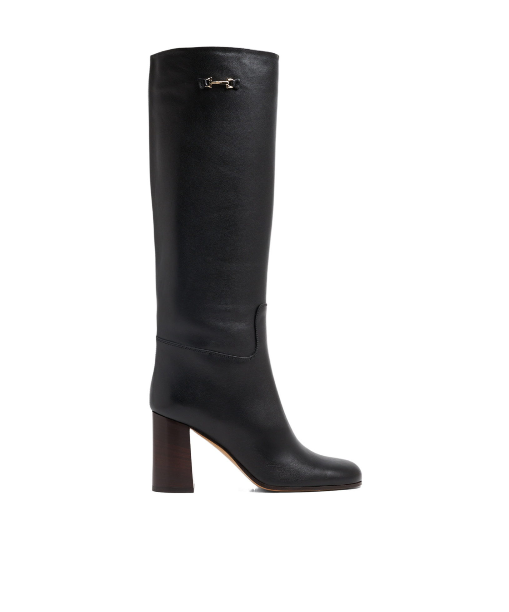 Ferragamo Woman Boot Black Size 8 Leather In Black