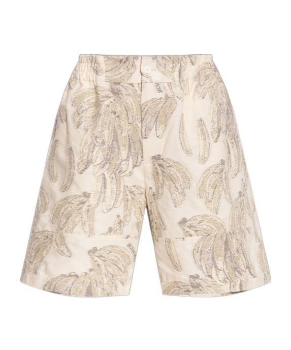 Jacquemus Beige Shorts Con Estampado In Nude