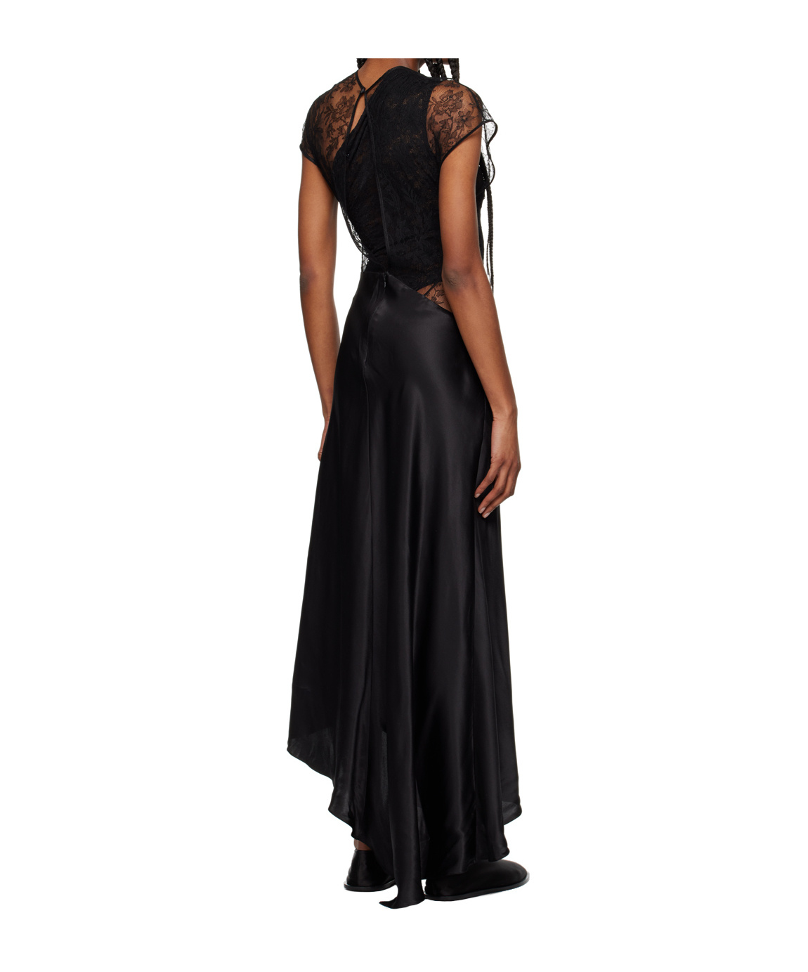 Tove Beline Lace And Silk-satin Maxi Dress In Black