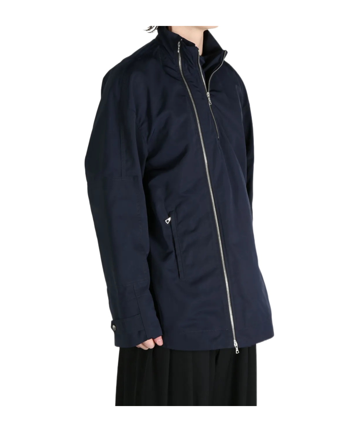 Dries Van Noten Short Collar Double Zippered Jacket In Black
