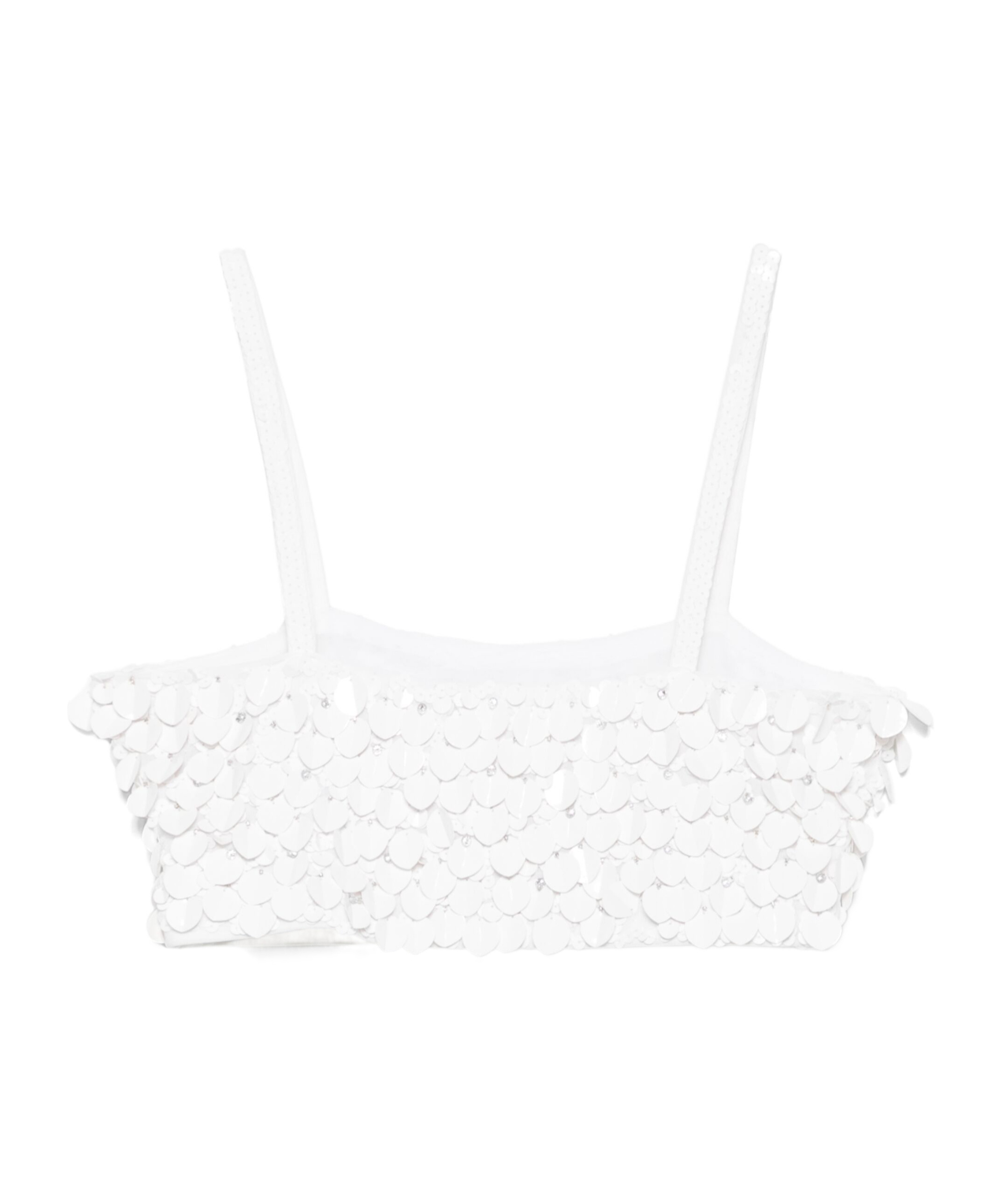 Shop P.a.r.o.s.h Paillette-embellished Top In White