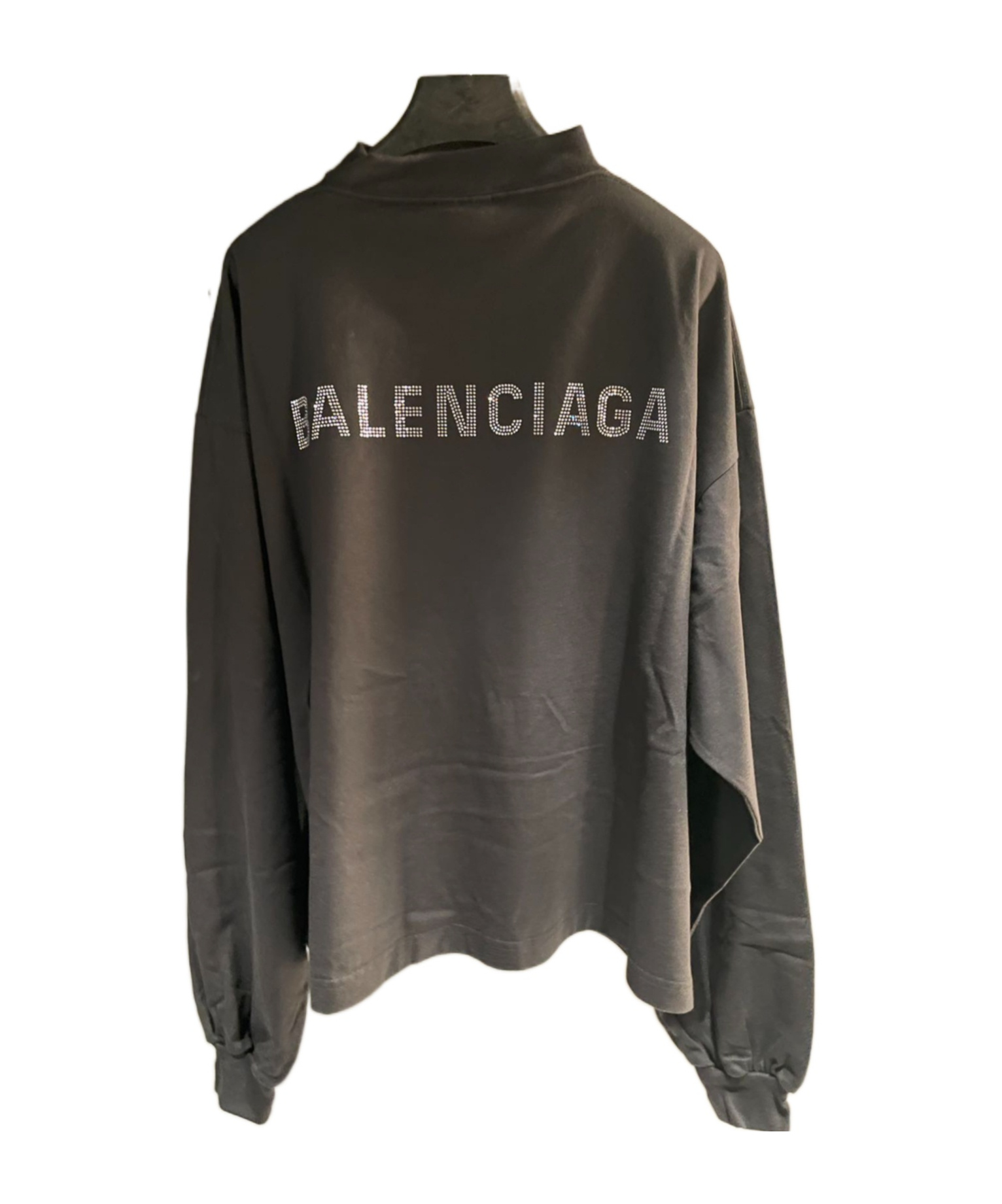 Balenciaga Short Long-sleeved T-shirt In Black