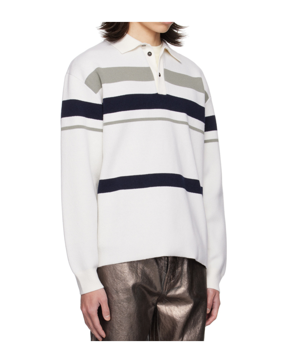 Ferragamo Long Sleeved Polo Shirt In White