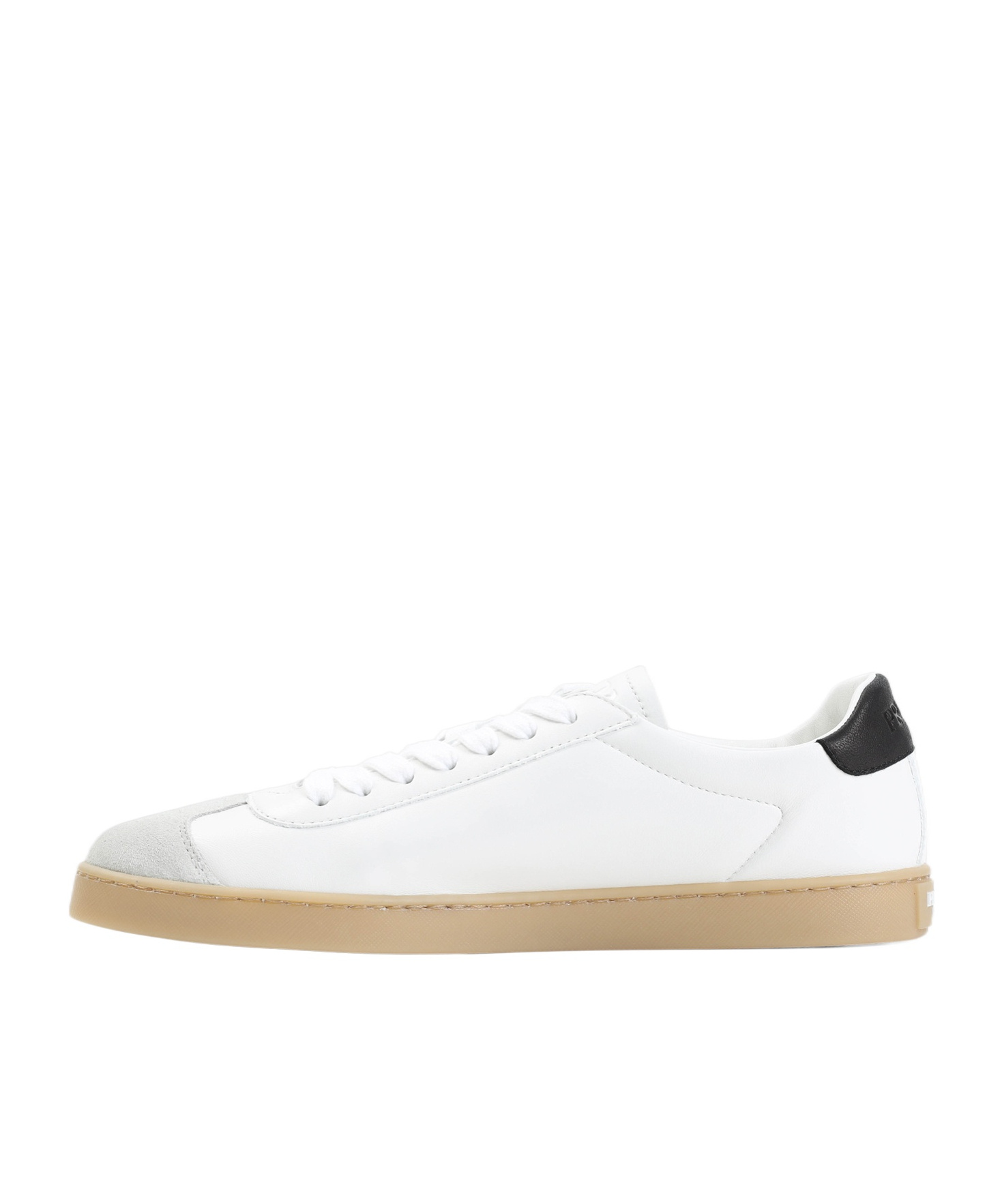 Prada Lane Leather Low-top Sneakers In White