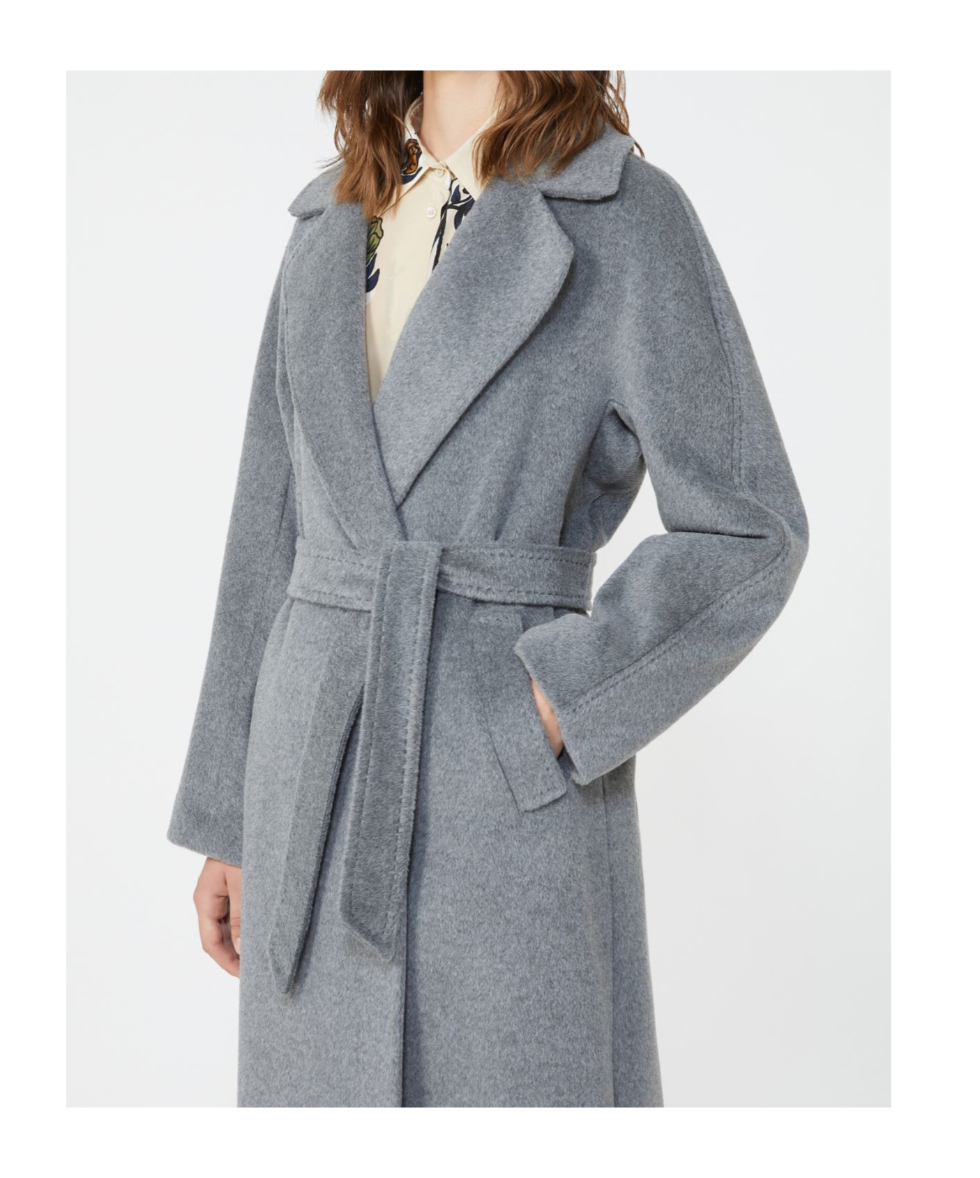 Weekend Max Mara Long-sleeved Coat In Gray