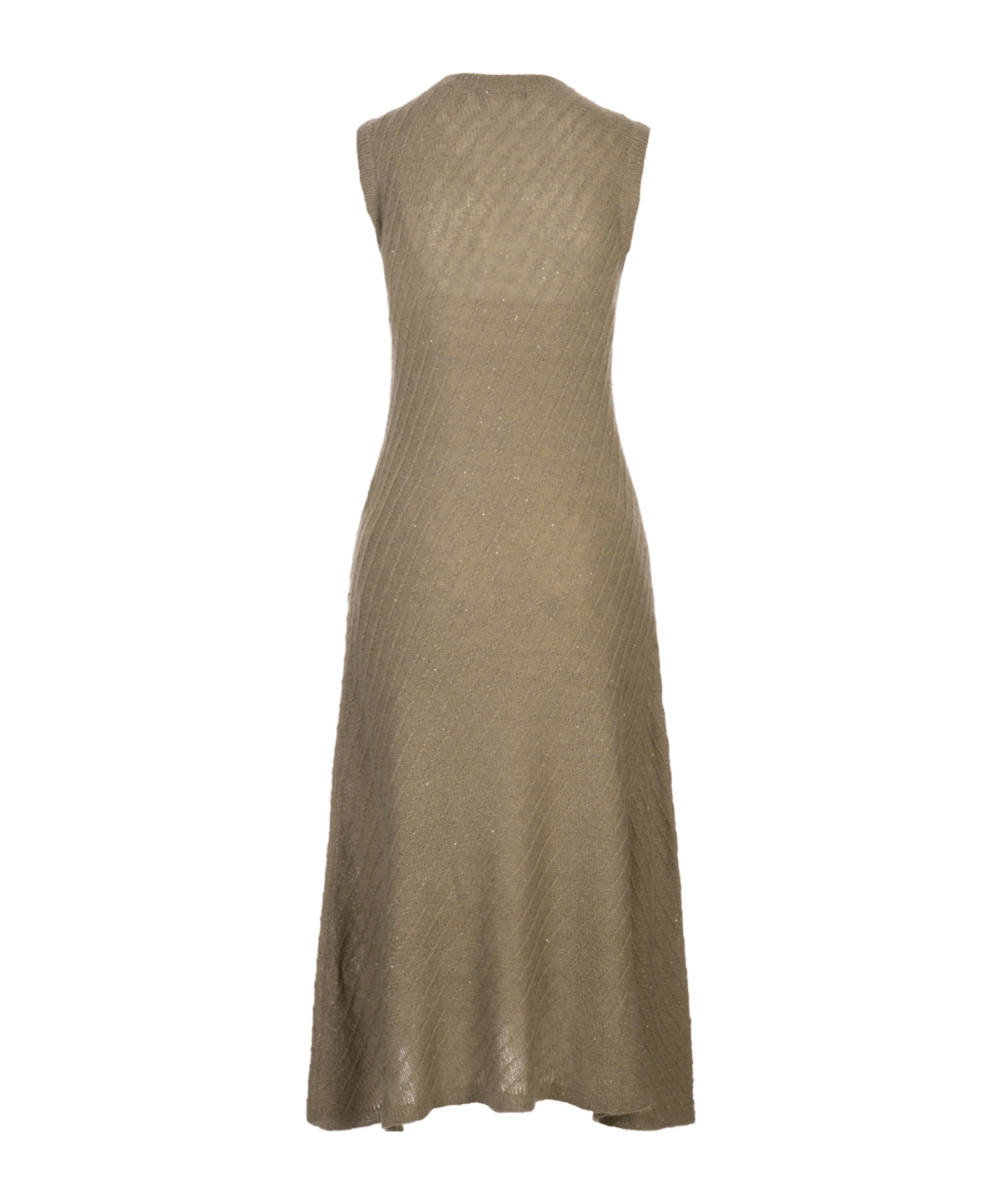 Fabiana Filippi Round Neck Dress In Brown