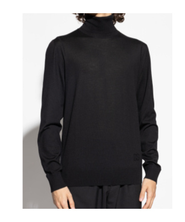 Dolce & Gabbana Long-sleeved Turtleneck Sweater In Black