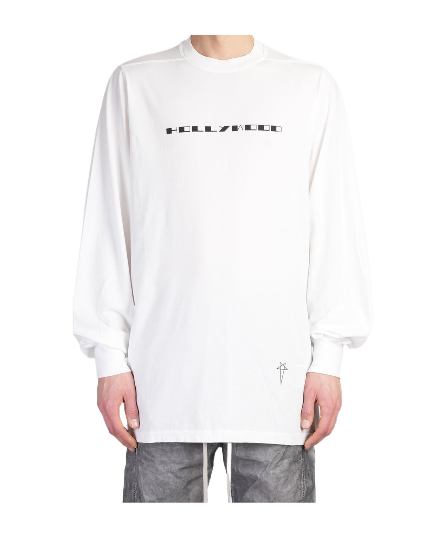 Rick Owens Drkshdw Long-sleeved T-shirt In White