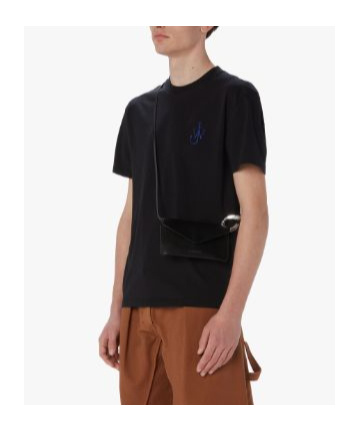Jw Anderson Anchor Embroidery Back Print T-shirt In Black
