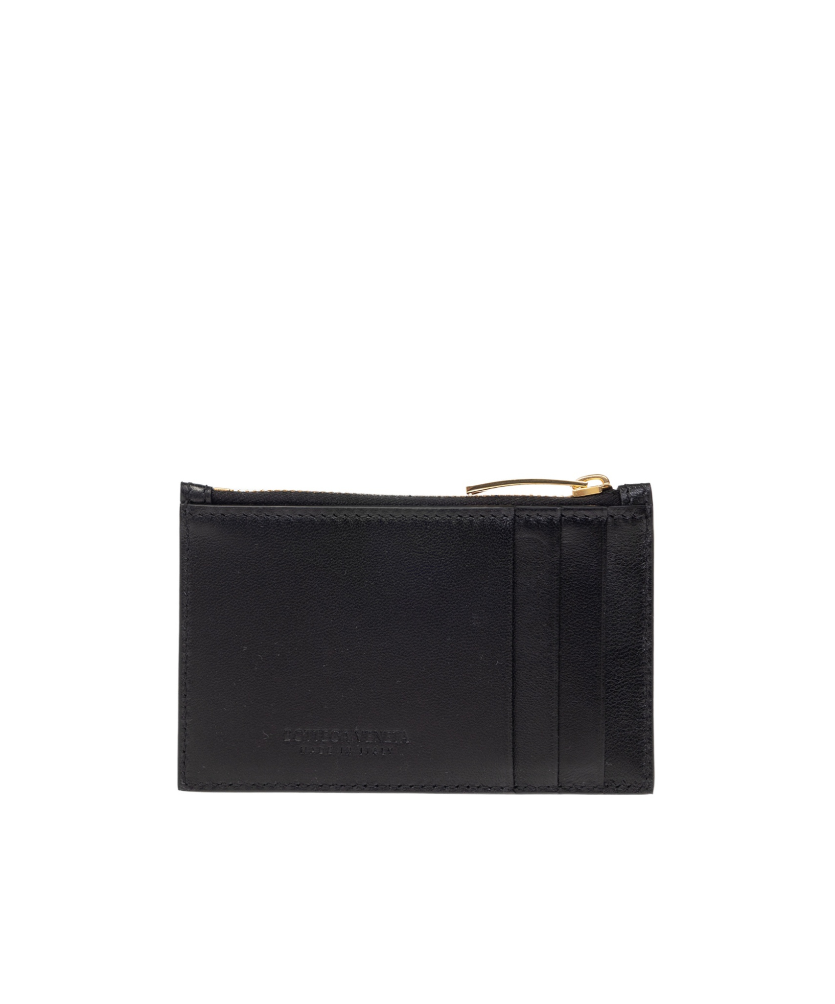 Bottega Veneta Logo Card Bag In Black